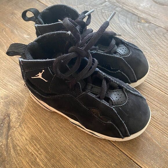 Toddler Baby Air Jordan True Flight TD Black/Phantom Shoes 8C 343797-050 - Picture 2 of 7